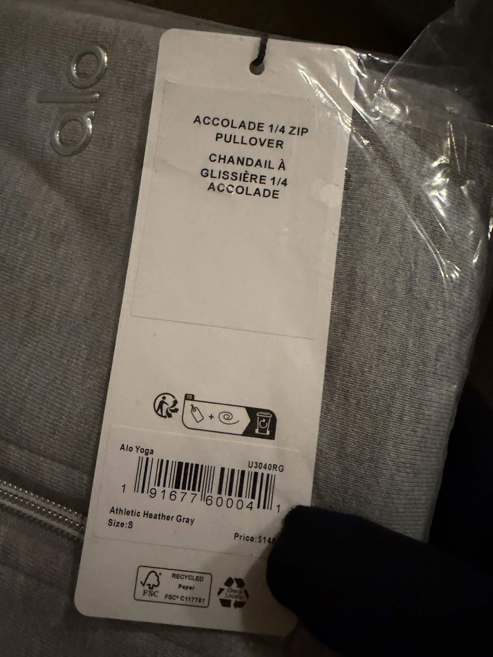 ALO Yoga Accolade 1/4 Zip Pullover - Heather Gray